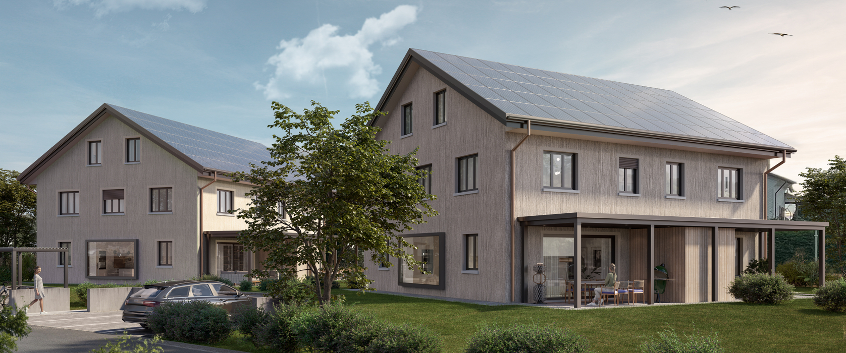 Neubau Doppelfamlienhäuser mit Tiefgarage